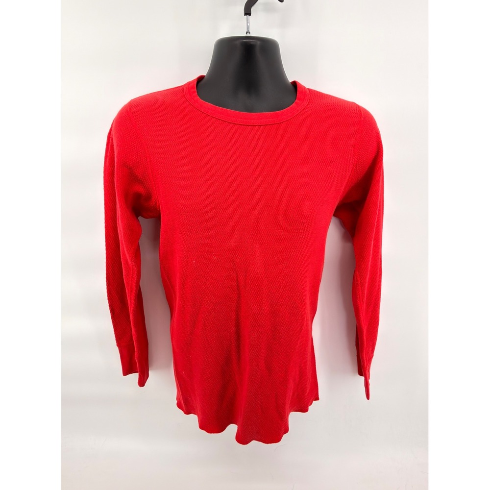 VTG St. John's Bay Thermal Shirt Mens Large Tall Red Waffle Knit Made in USA‎